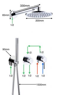 Душевой комплект Grocenberg GB5090GL золотой брашированный
